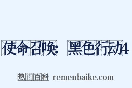使命召唤：黑色行动4是什么意思的图片